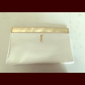 YSL Canvas cosmetic bag.